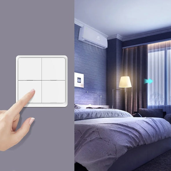 BATERIA + MOES BEZPRZEWODOWY PILOT 4 PRZYCISKi 12 SCEN ZIGBEE TUYA - BIAŁY