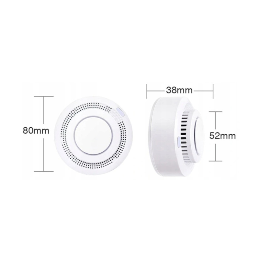 Czujnik dymu Tuya WiFi alarm dźwiękowy, alarm świetlny WiFi