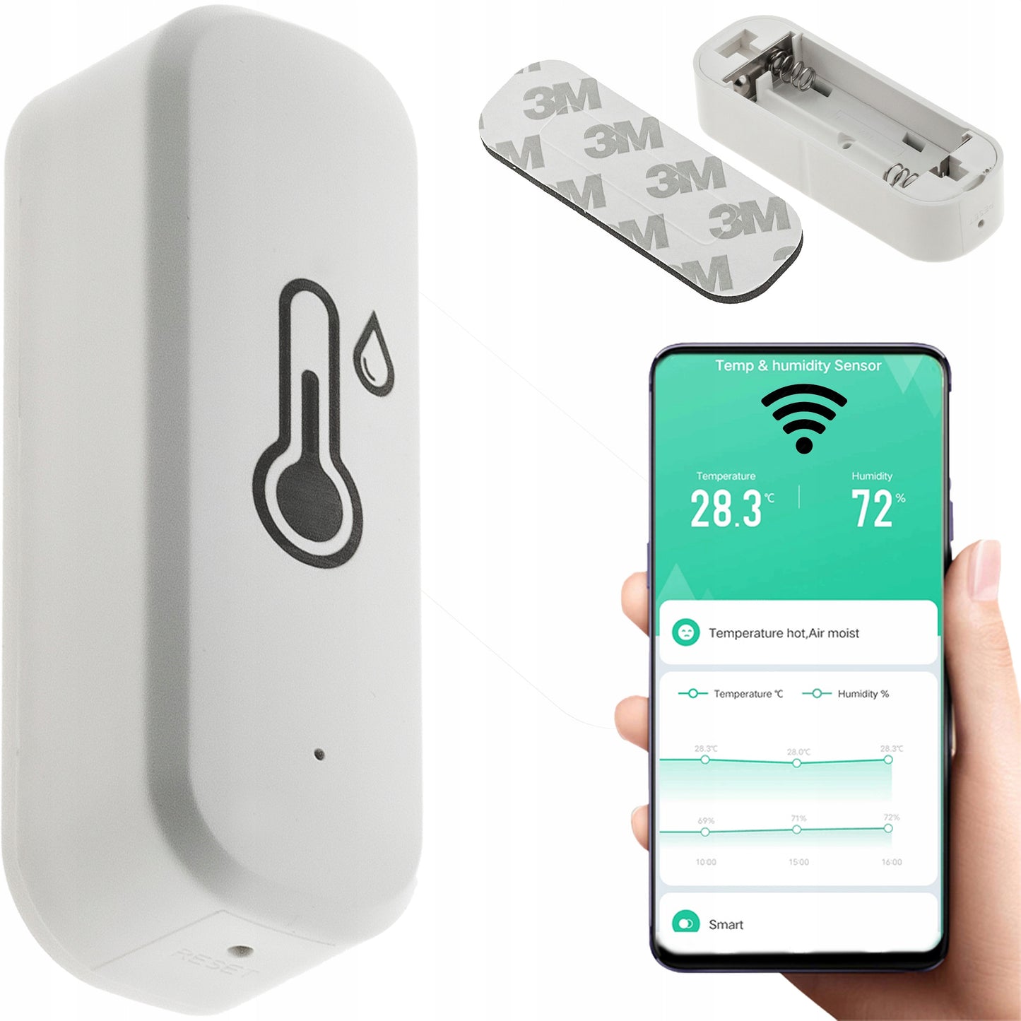 MODEL 2025 Termometr Czujnik wilgoci temperatury WiFi TUYA Smart Dom Alexa