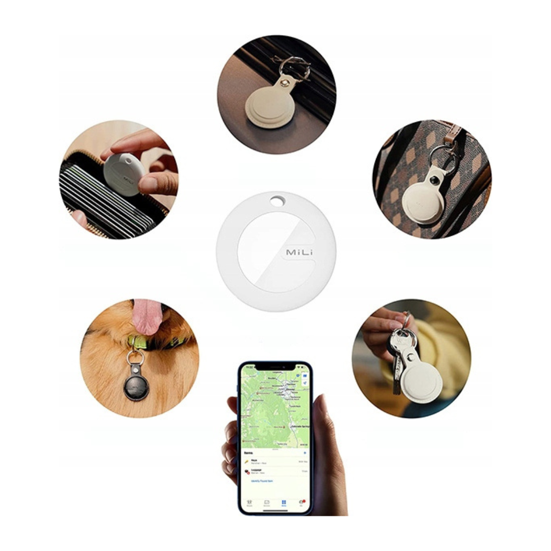 Bateria + Lokalizator GPS MiLi MiTag Białe Etui Pasujące Również do Air Tag