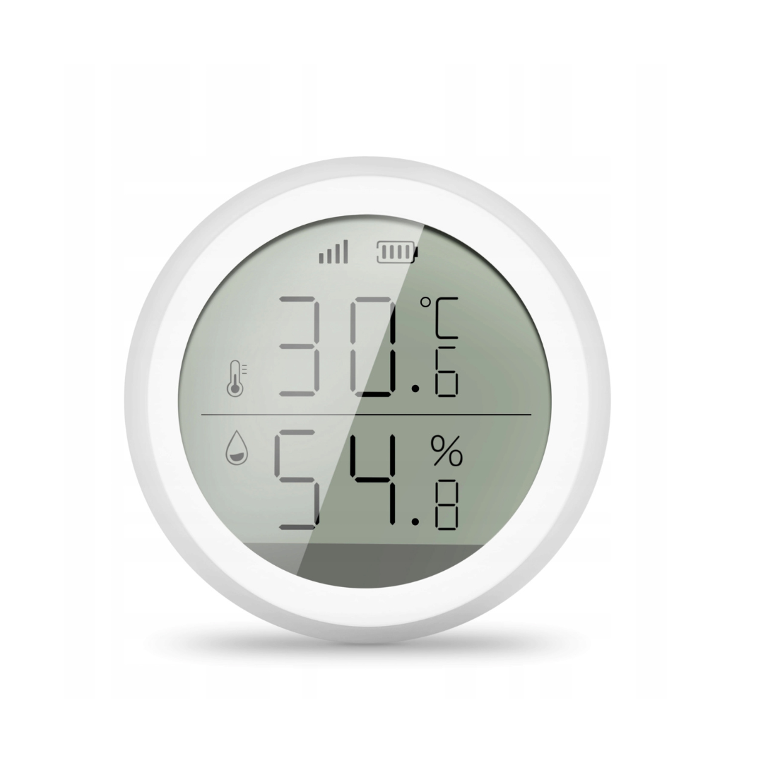 Tuya Czujnik temperatury wilgotności, wyświetlacz LCD Zigbee WiFi