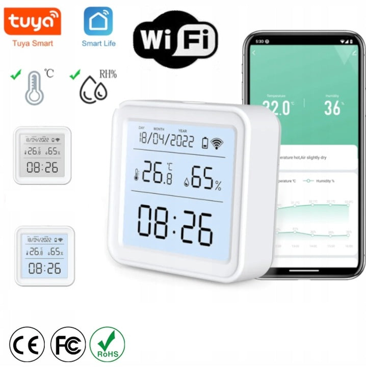 TUYA WIFI CZUJNIK TEMPERATURY I WILGOTNOŚCI LCD SMART HIGOMETR