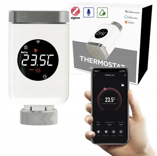 MOES Głowica Termostatyczna Zigbee Tuya Termostat Grzejnik SMART