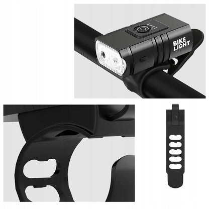 Mocne oświetlenie rowerowe 1000 lm akumulator - ładowanie USB