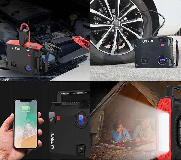UTRAI ROZRUSZNIK POWERBANK STARTER AWARYJNY SAMOCHODU 4w1 2000A 16000mAh